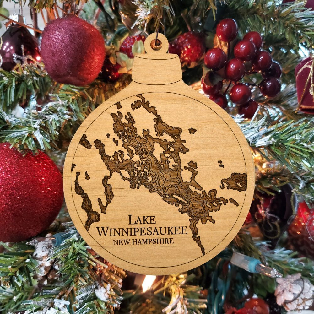 Lake Winnipesaukee nautical engraved ornament