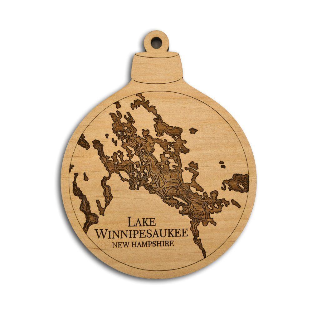 Lake Winnipesaukee nautical engraved ornament