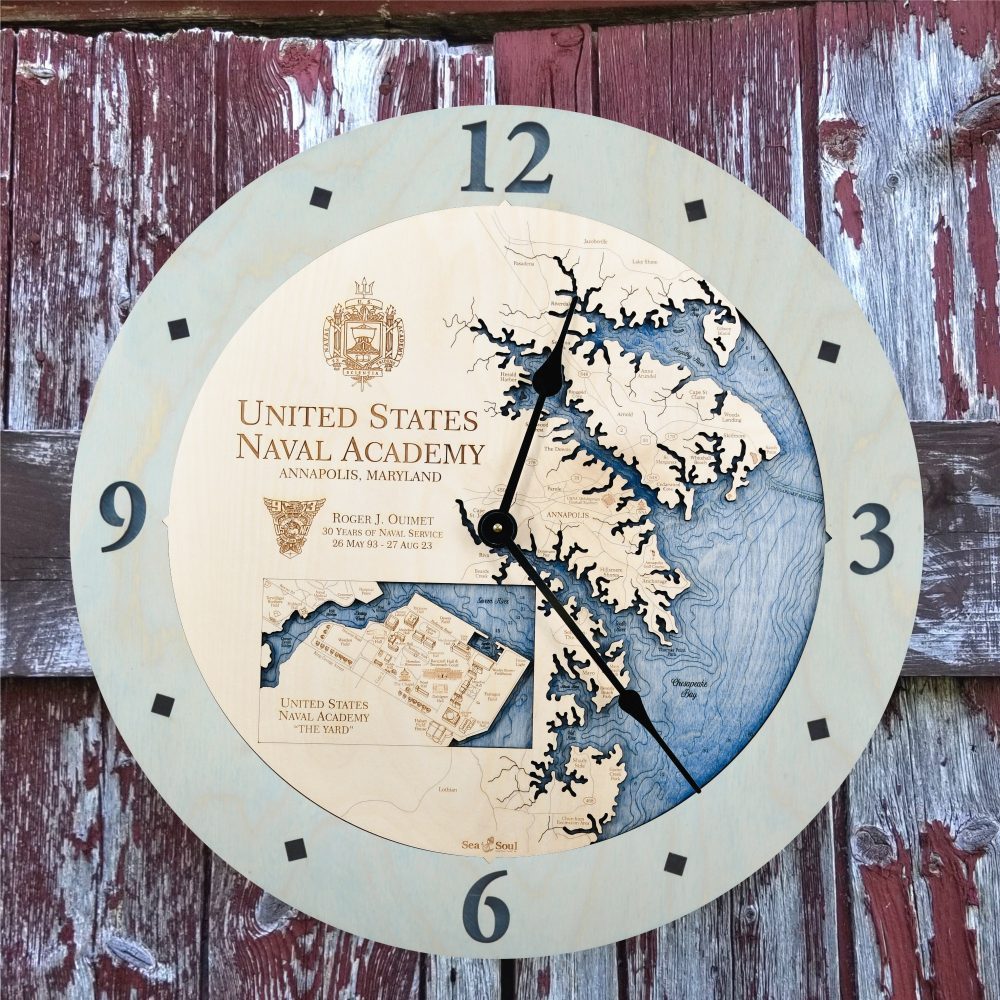 Military Gift Clock - Bleached Blue