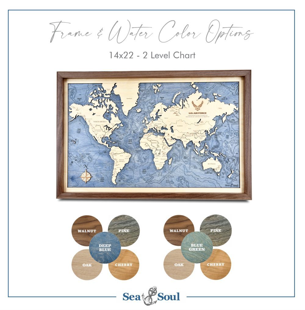 military gifts - world chart - air force - frames