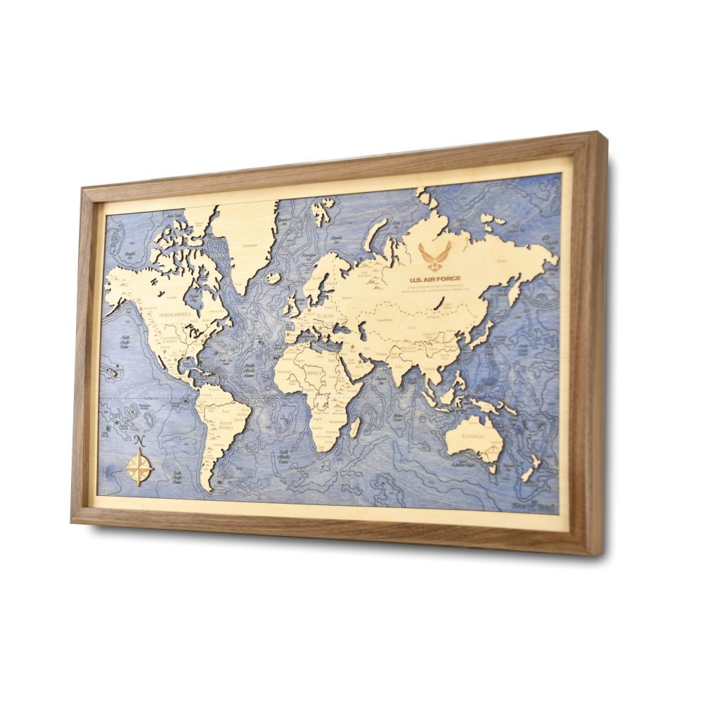 military gifts - world chart - air force - angle