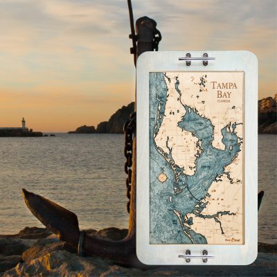 Tampa Bay Boat Cleat Serving Tray - Bleached blue 