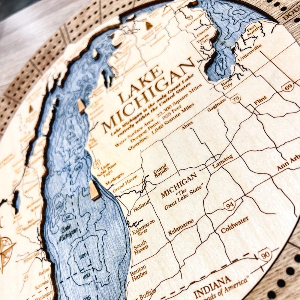 Lake Michigan cribbage detail