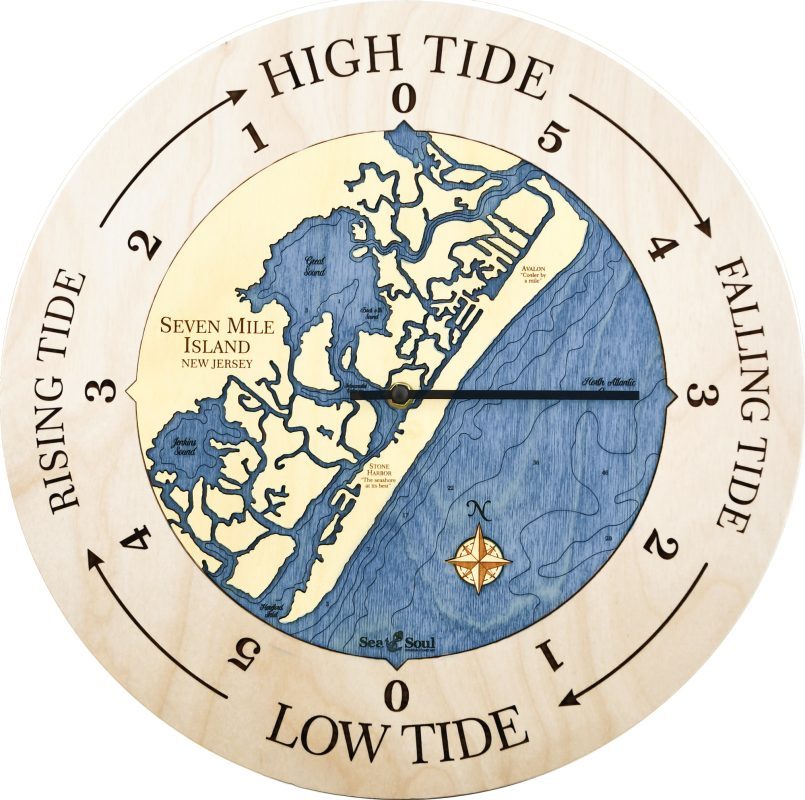 Seven Mile Island Tide Clock 24" Sea and Soul Charts
