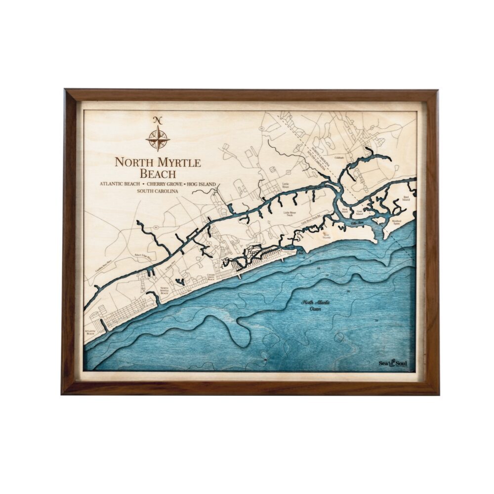 North Myrtle Beach in Walnut Frame