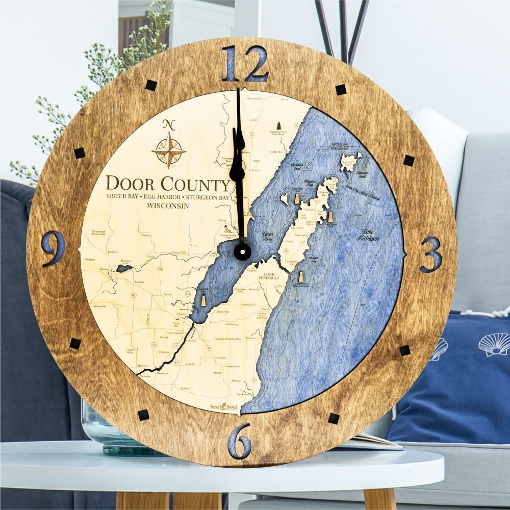 Door County Clock Americana and Deep Blue