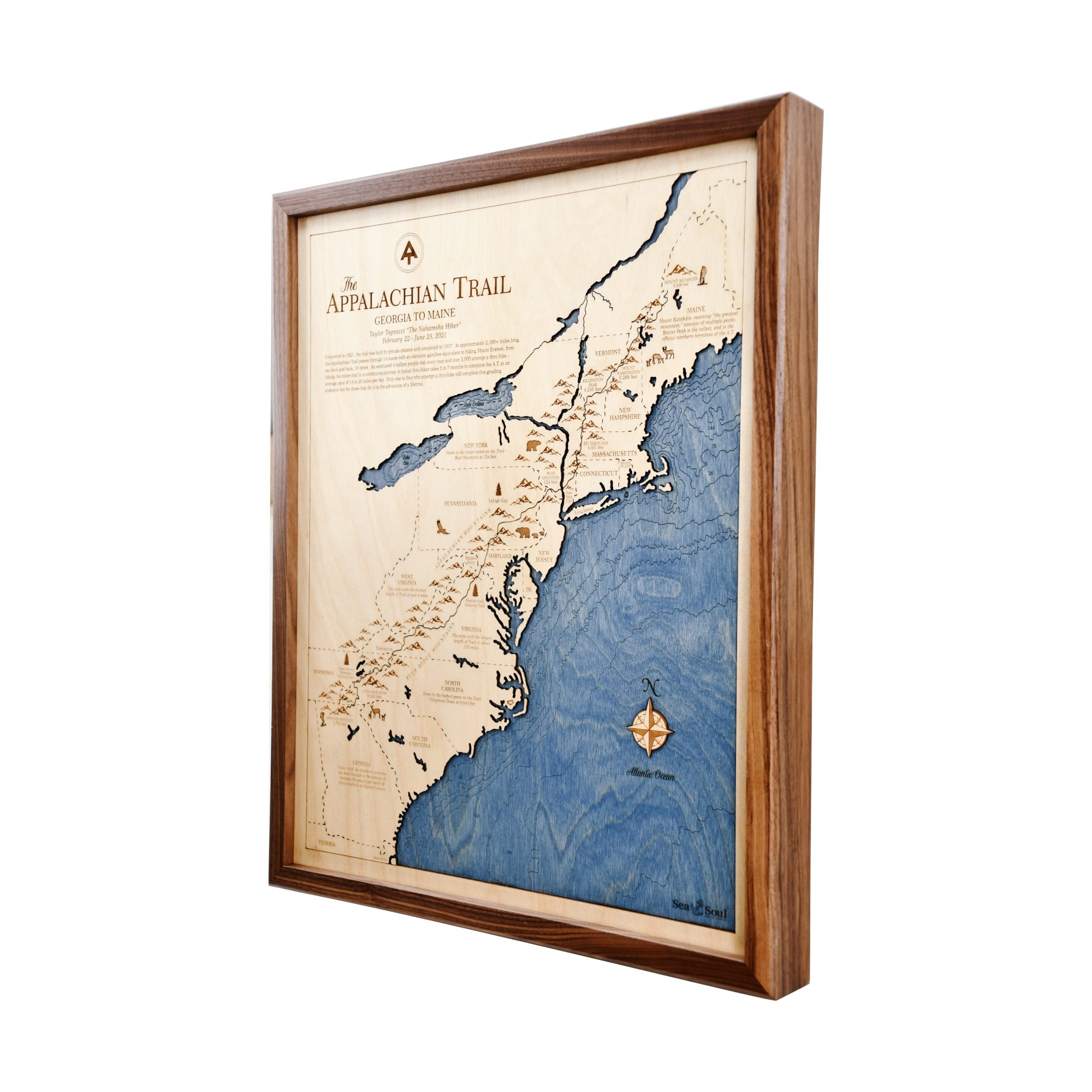 Appalachian Trail Thru-Hike Map angle