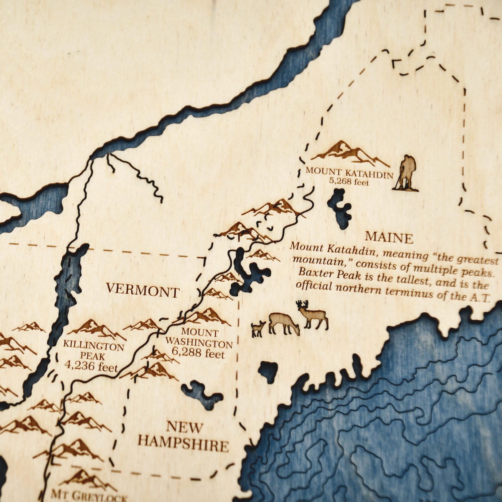 Appalachian Trail Thru-Hike Map detail Maine