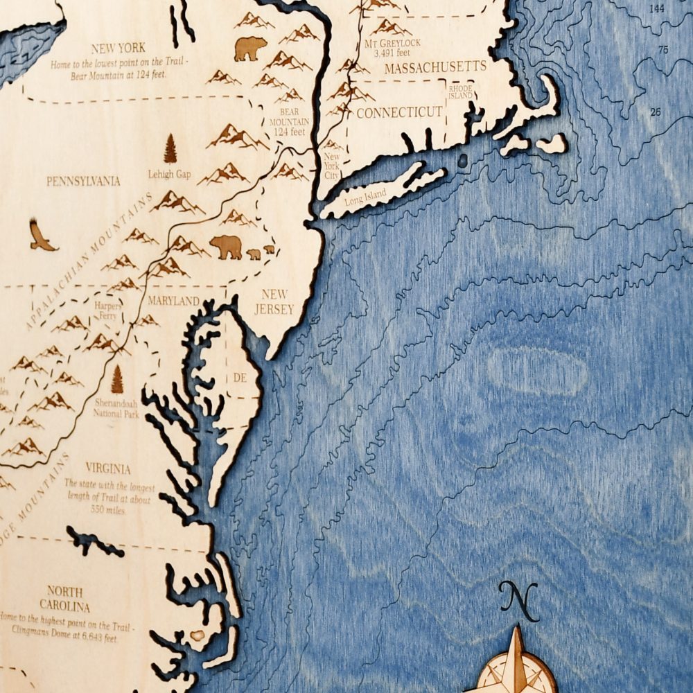 Appalachian Trail Thru-Hike Map detail long island