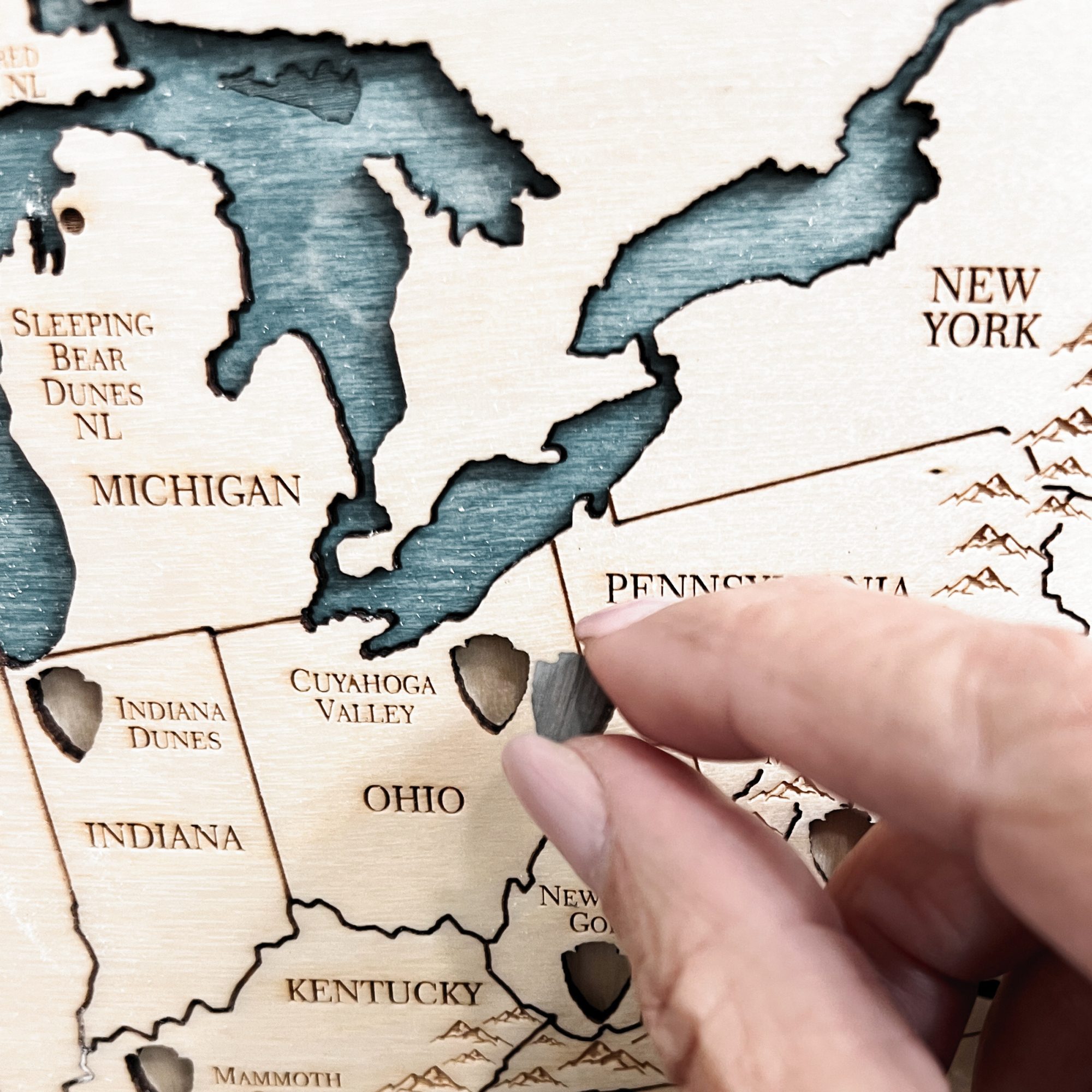 National Parks Adventure Map Arrowhead Detail