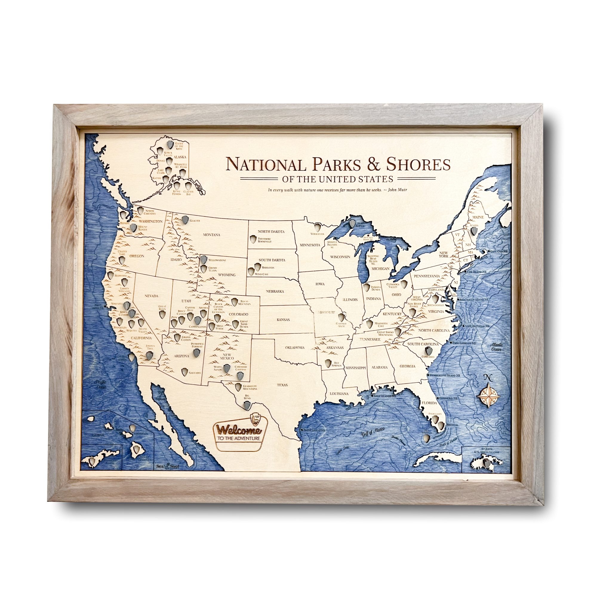 National Parks Map 16x20