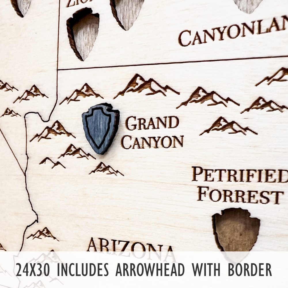 National Parks Adventure Map Park Grand Canyon Detail