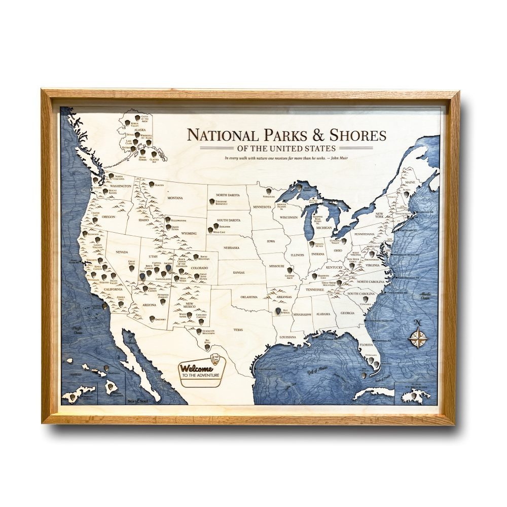National Parks Map 24x30
