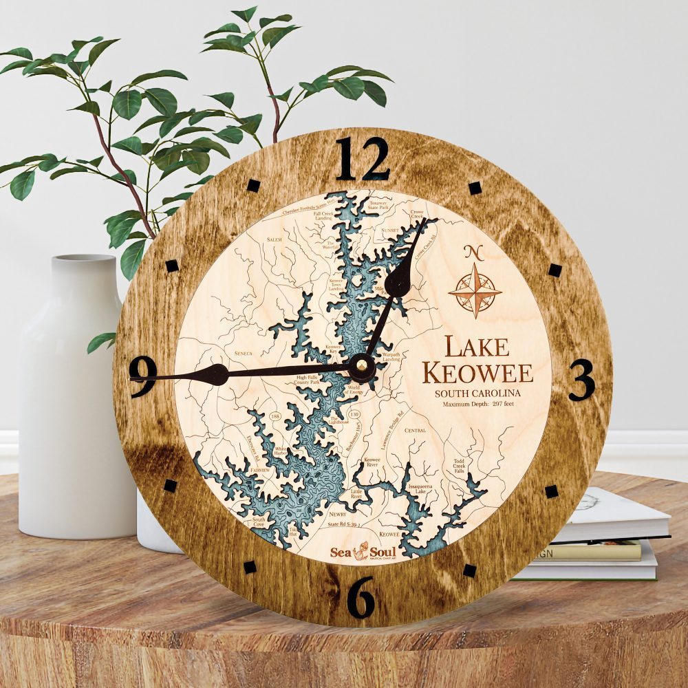 Lake Keowee Americana with Blue Green Water in Living Room