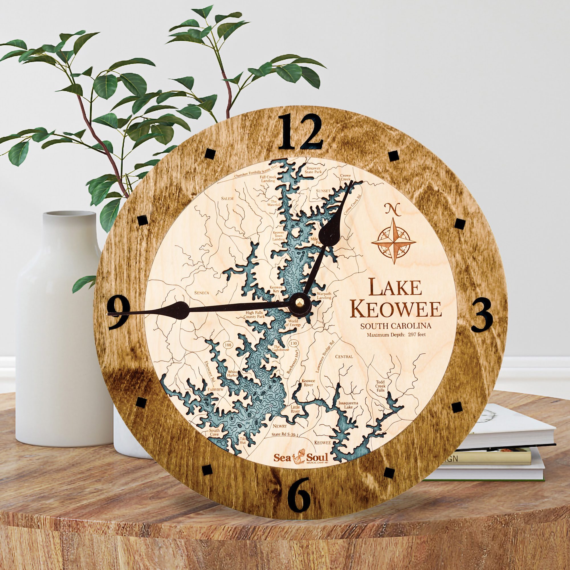 Lake Keowee Americana with Blue Green Water in Living Room