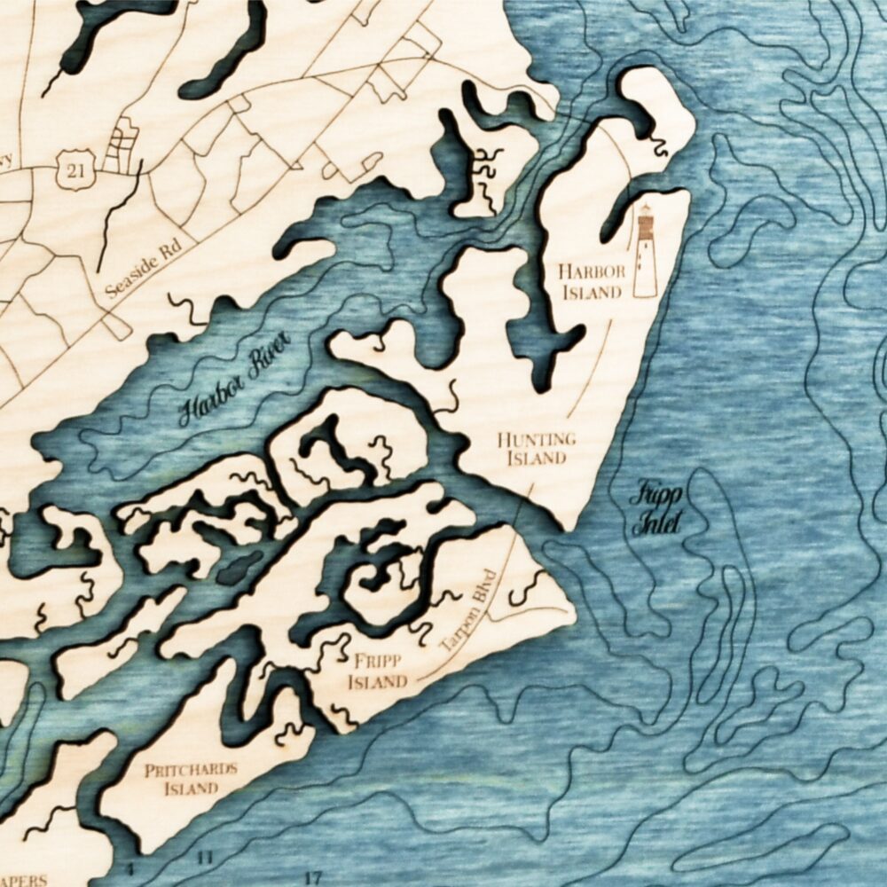 Beaufort South Carolina Clock Detail in Blue Green