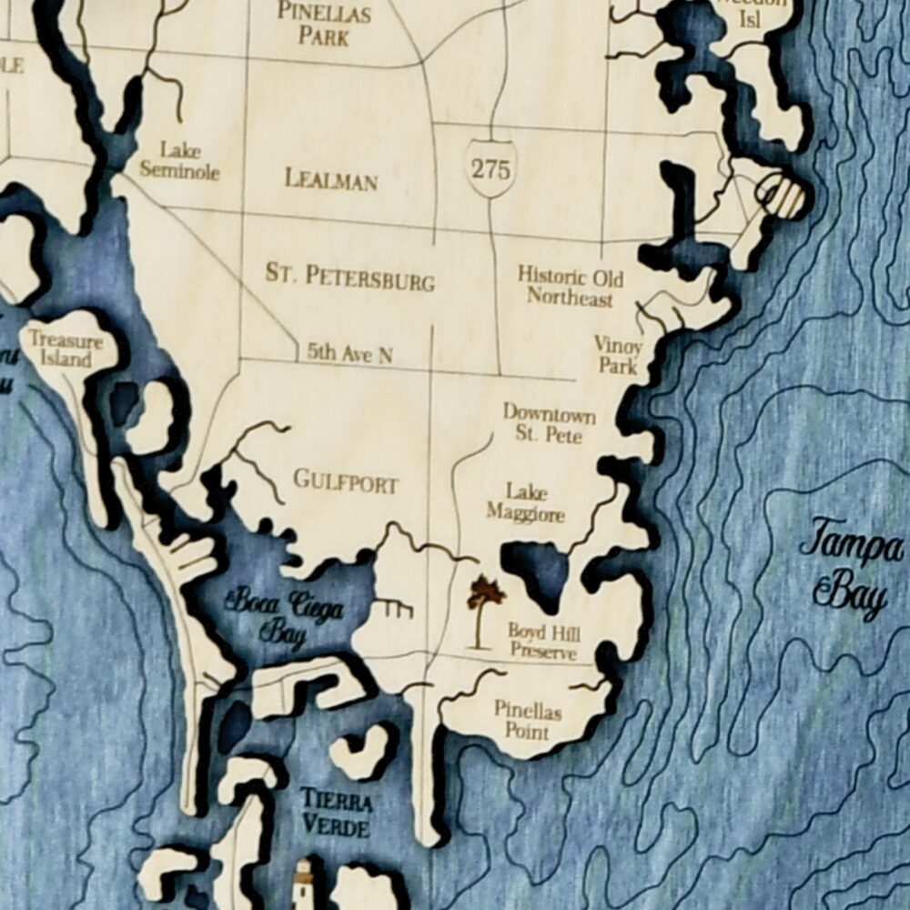 Sun Coast Clock with deep blue water detail