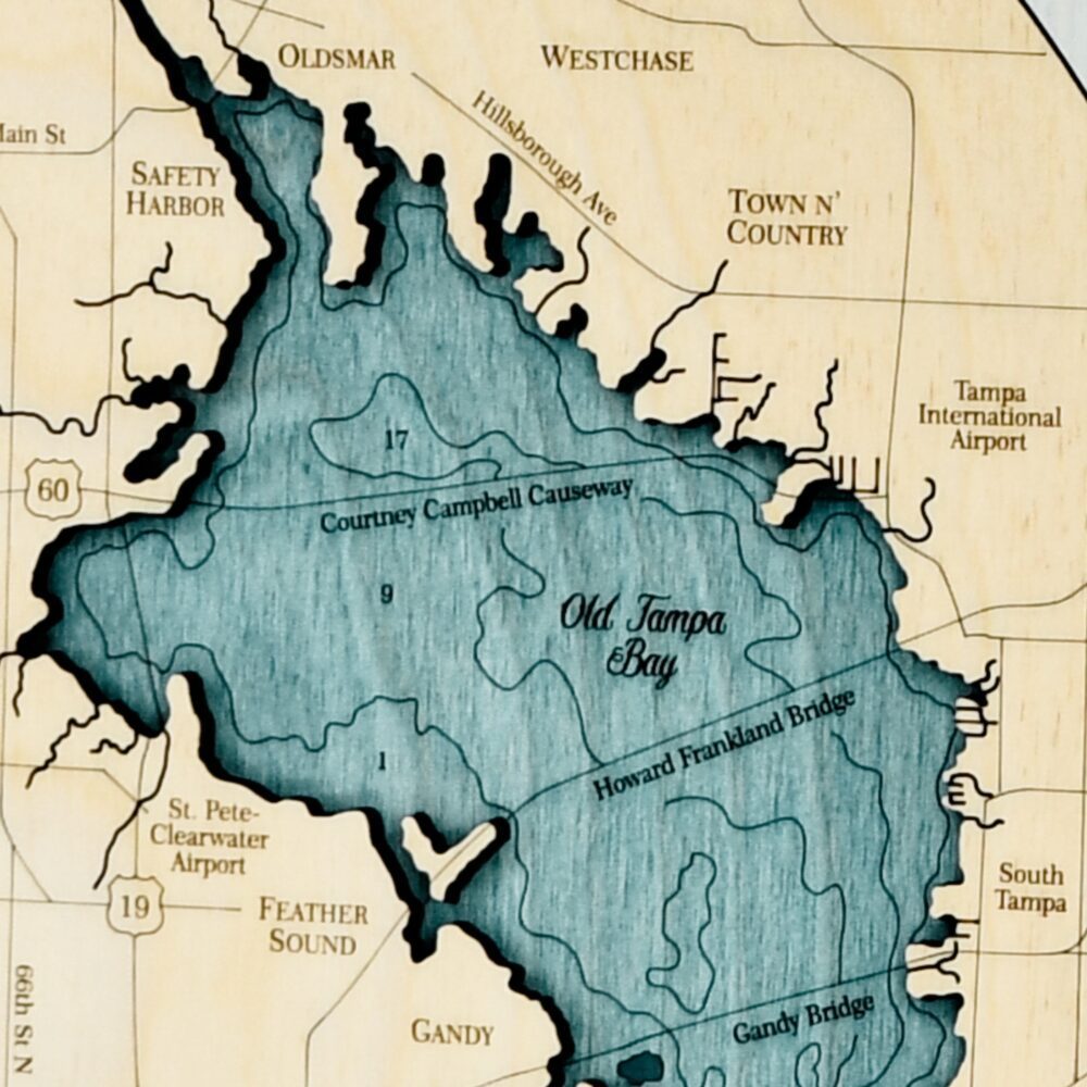 Sun Coast Clock with blue green water detail