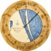 Satellite Beach Florida Tide Clock in Honey Accent Ring with Deep Blue Water in use
