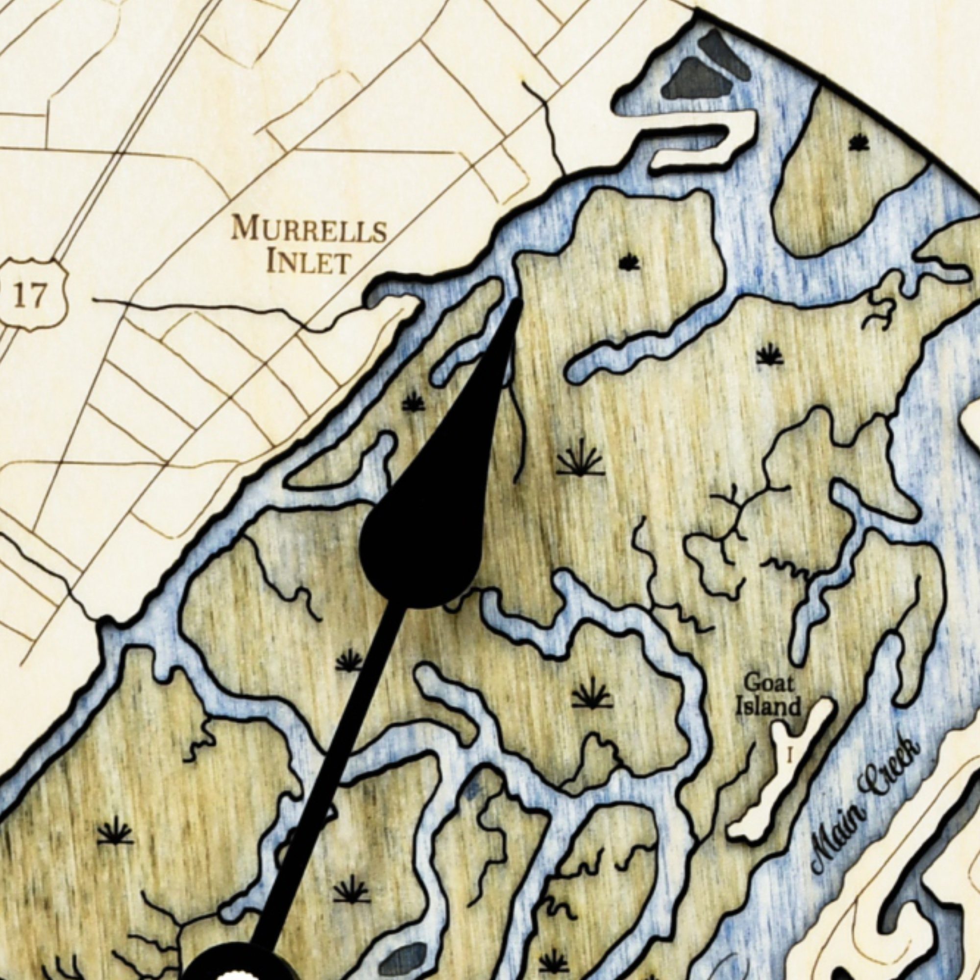 36" Murrells Inlet Nautical Map Clock - Image 8