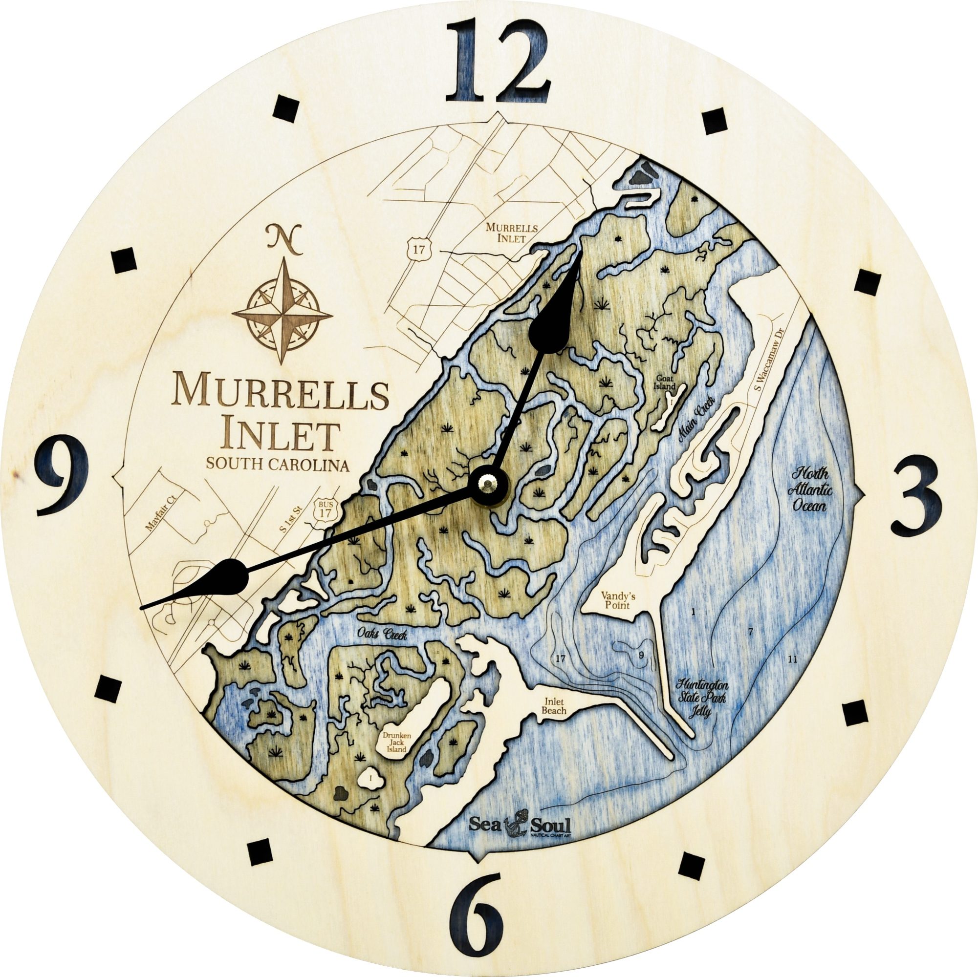 Murrells Inlet Clock All Birch with Deep Blue Water Listing photo