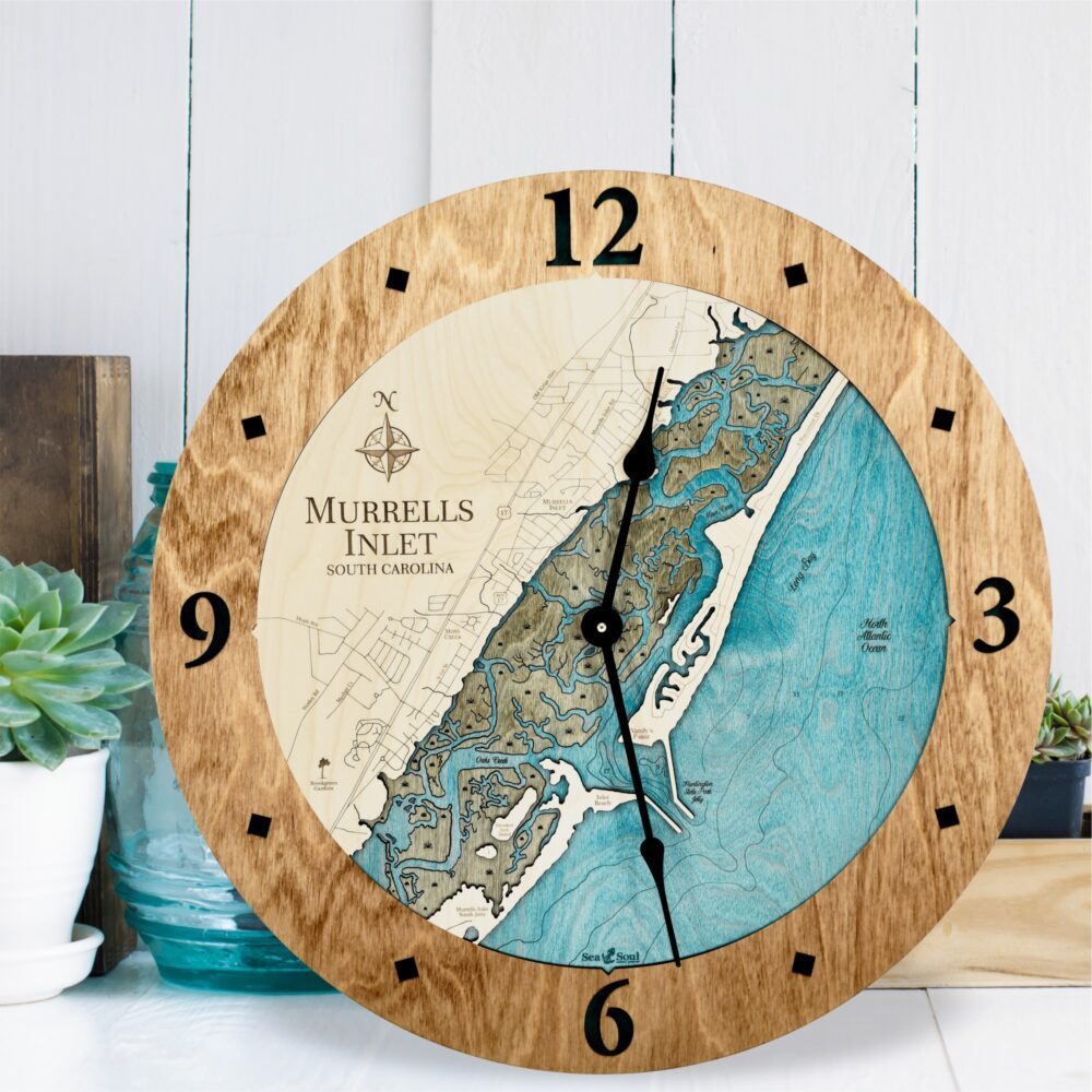Murrells Inlet Clock Honey with Blue Green Water in use
