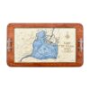 Lake St Clair Serving Tray in Mahogany with Deep Blue Water product image