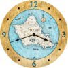 Oahu Wall Clock with honey with blue green water
